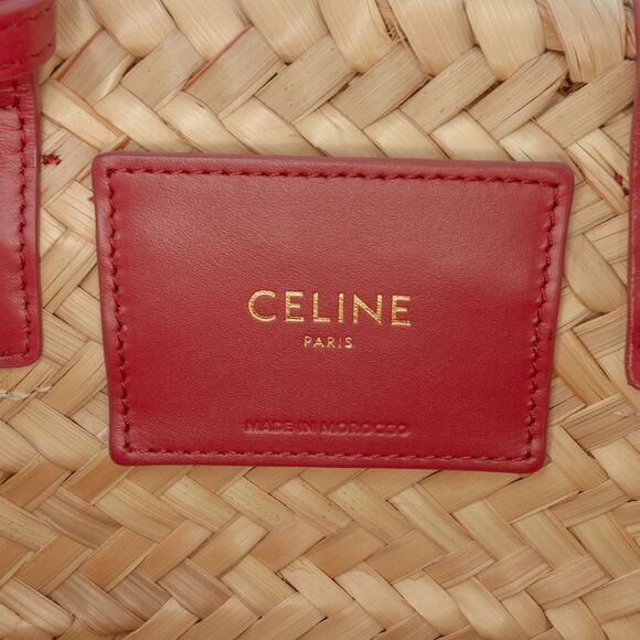 Celine Small Raffia Cuir Triomphe Classic Panier Tote - Picture 5 of 10